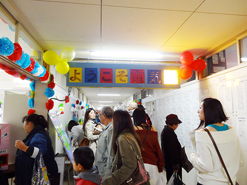 双眼鏡でカワウを観察